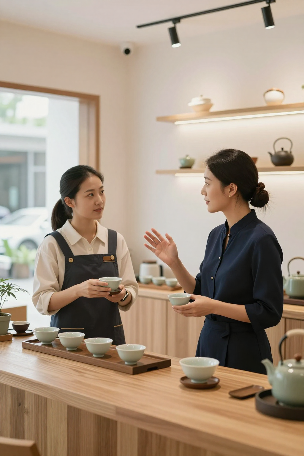 阿凤姐和小陈店员讨论囤货矛盾