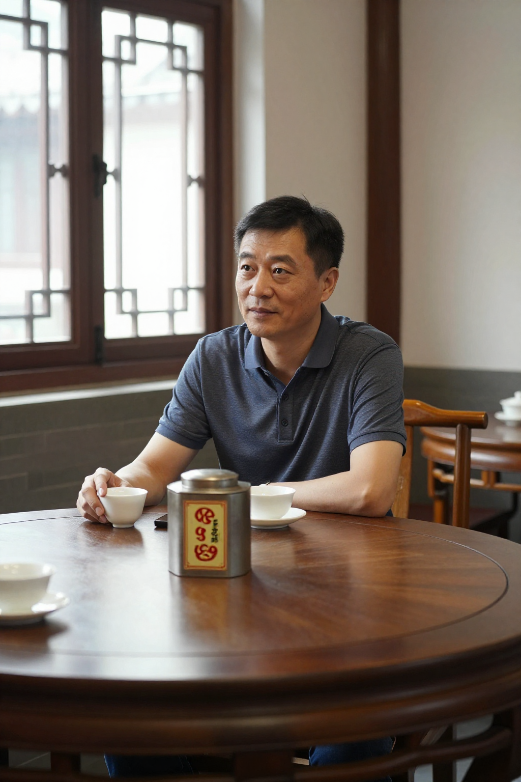 茶馆里55岁陈老板品尝1998年凤凰单丛老茶