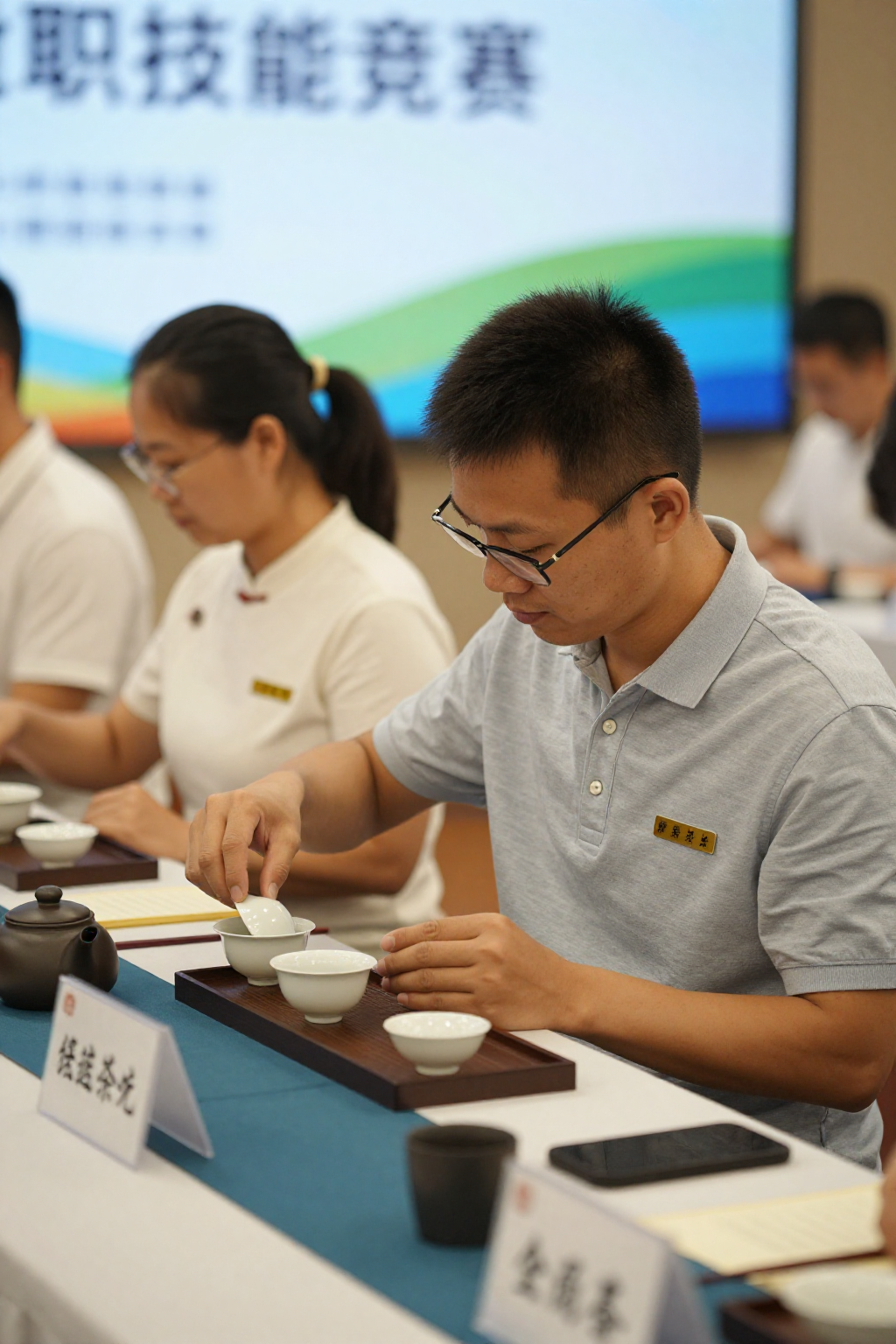 梅州茶业职业技能竞赛评审现场