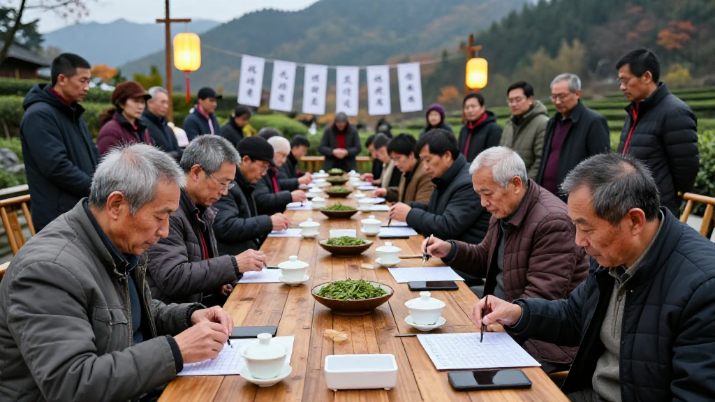 乌岽村斗茶赛评审现场