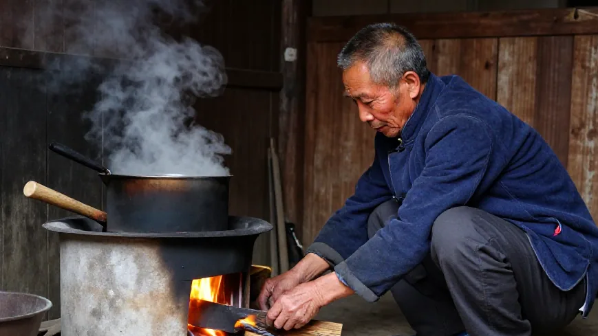 山顶茶寮，灶前那把柴