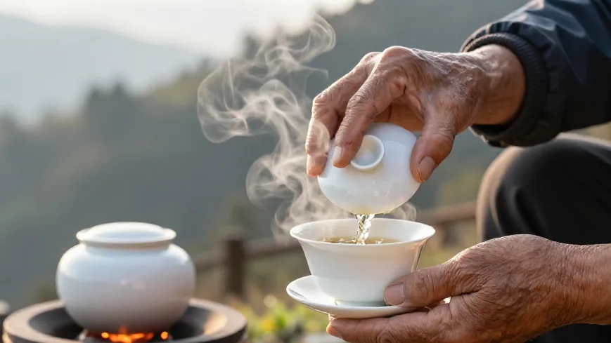手指粗、指节大、指甲缝里洗不掉的茶渍
