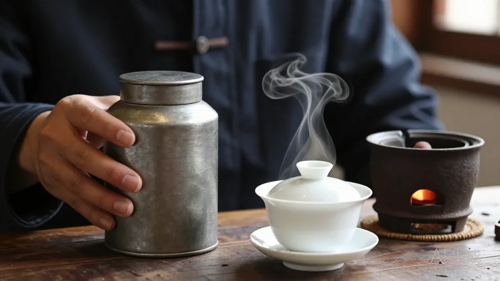 柜子最里层的老锡罐，一泡八年老丛